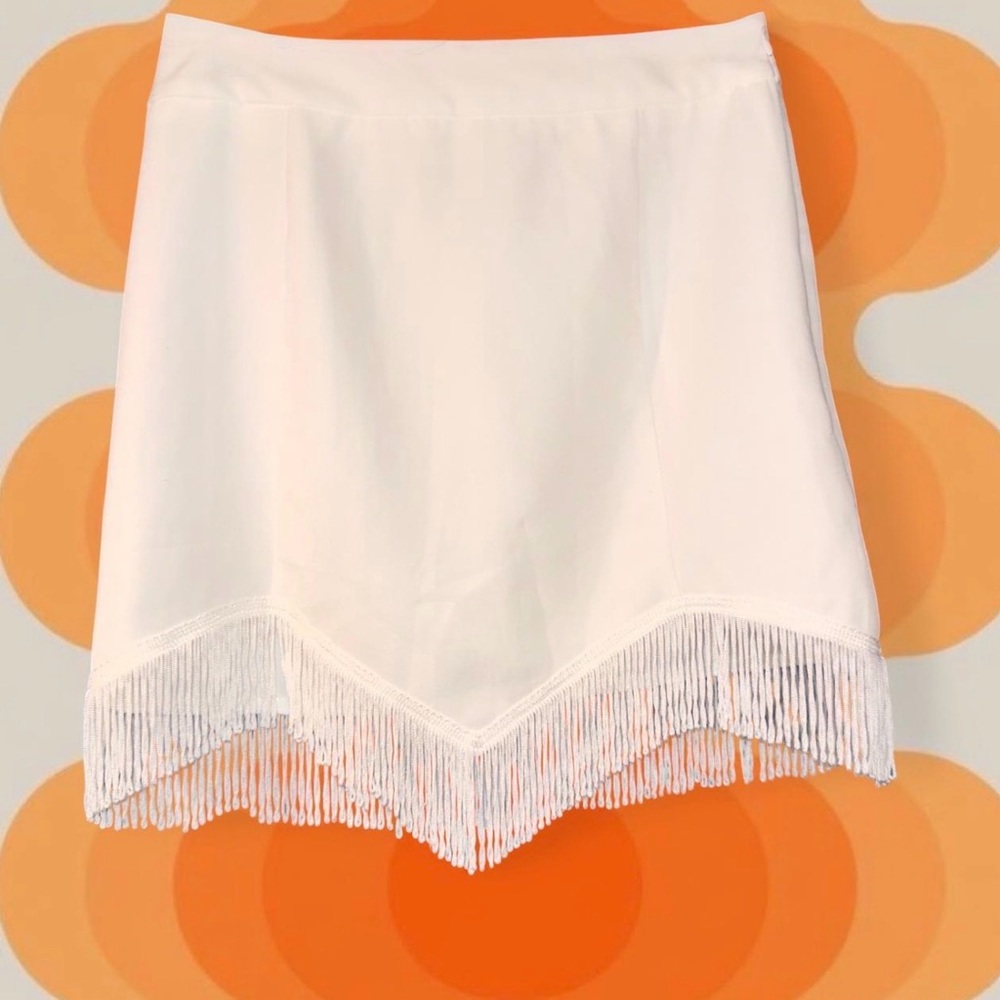 Altar’d State White Fringe Skirt Shania